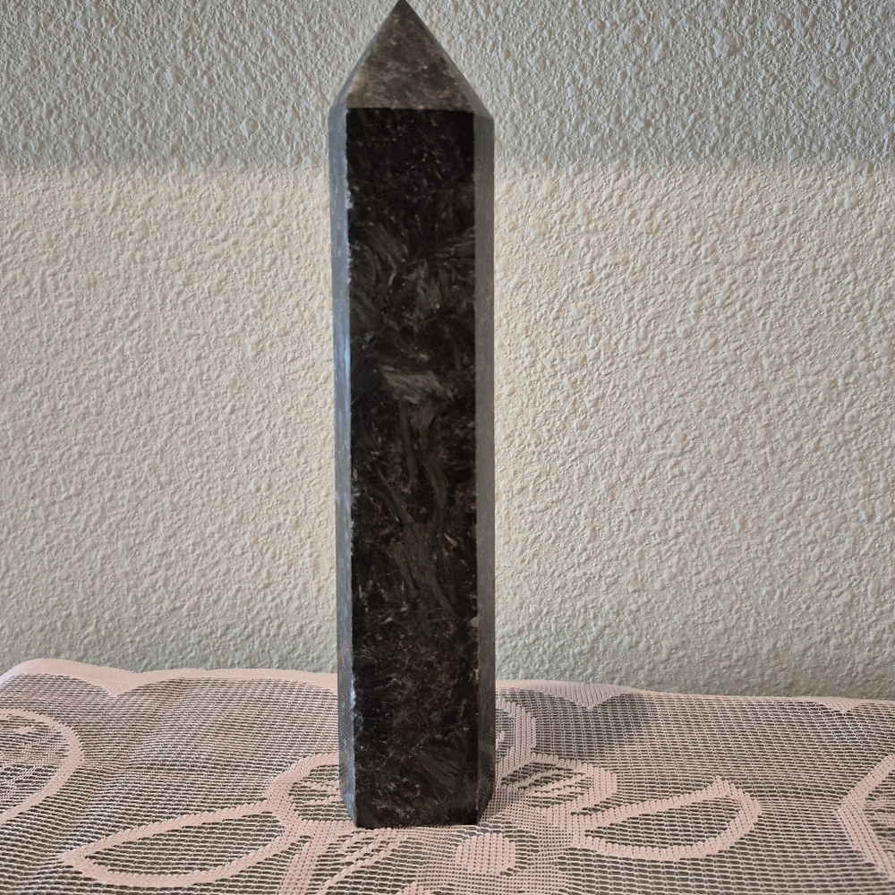 Natural Arvedsonite With Garnet Natural Crystal Obelisk Tower #1 New